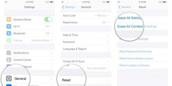 How to delete an account and all data from an iPhone?
